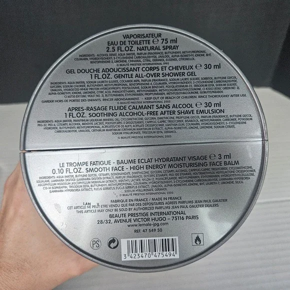 Jean Paul Gaultier Le Male Silver Plastic Can Empty Collectible Display - Picture 3 of 4